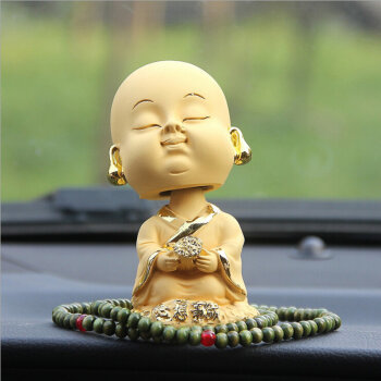 時刻美 可愛汽車擺件 搖頭公仔 車內創意擺件 汽車用品飾品車飾 保平安改裝專絨沙金小和尚 心想事成 寶駿530【圖片 價格 品牌 報價】-京東